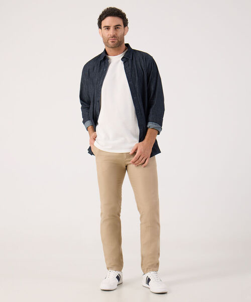 Camisa Regular Tono Azul Oscuro image number null